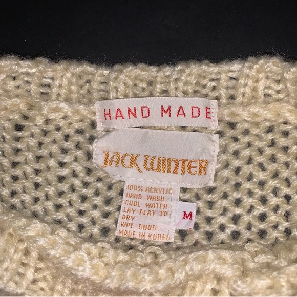 v i n t a g e :: Handmade Chunky Braided Cable Knit Aran Sweater - Picture 7 of 15